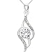 ALOV Jewelry Sterling Silver Always My Mother Forever My Friend Love Cubic Zirconia Pendant Necklace