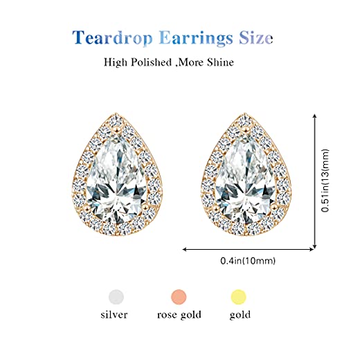 Dhqh 4/6 Pairs Bridesmaids Earrings Classic Cubic Zirconia Teardrop Stud Earrings For Women Girls I Couldn’t Tie A Knot Without You Brides Bridesmaids Proposal Wedding Jewelry Gifts, D-Gold(Set Of 6) #TOP2