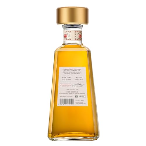 1800 Reposado Tequila | Feiner Blend aus fassgelagertem Tequila | Hergestellt aus 100% blauer Weber-Agave | Von Hand geerntet | 38% vol. | 0,7l