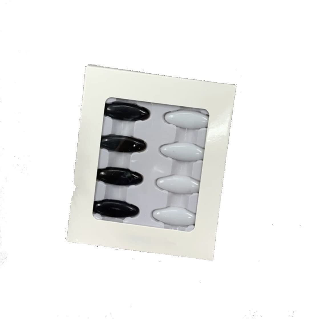 ASSORTED SNAG FREE SAFETY PINS HIJAB CLIPS SCARF PIN BROOCH (Design 1 Black & White (8pc))