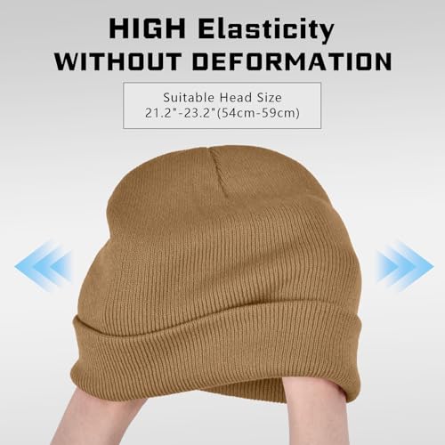 Image of ZOORON Beanie for Men Women Warm Winter Hat Unisex Soft Knit Cuffed Beanie