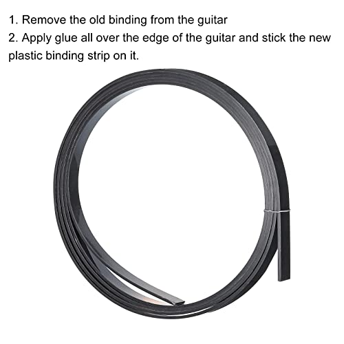 Meccanixity Plastic Binding Purfling Strip 1650X6X1.5Mm Guitar Binding Edge Trim For Acoustic Classical Guitar Black 1 Pack #TOP2