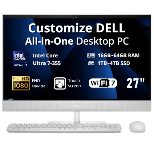 Image of Hotface Customized Desktop, Created Using Dell 27 inch FHD Touchscreen All-in-One Desktop, Intel Ultra 7 355, 16GB /32GB /64GB RAM, 1TB /2TB /4TB SSD, Wireless Keyboard & Mouse, Copilot+ PC, Win 11, White