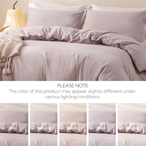 OAITE Duvet Cover Set 100% Washed Cotton Solid 3pcs by OAITE - Used condition - Image 2