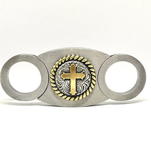 Western Cross Cigar Cutter – Double Guillotine Blades – in