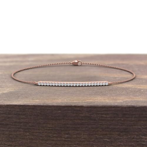 1/5 Carat Diamond Bracelet with Chain in 10K Gold (7.5 Inch)4