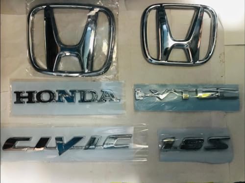 Image of CAR Badge Emblem Monogram Logo Decals wrap Sticker Symbol 3D Compatible with Civic KIT17
