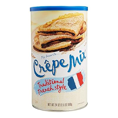 My Favorite Crepe Mix Traditional French Style - Quick Pantry Staples for Crepe Maker - Gourmet French Crepes Mix with Unbleached Wheat Flour & Nonfat Milk - French Pancakes Mix Collection (24 oz)