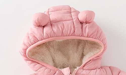 CECORC Winter Coats for Kids with Hoods Light Puffer Jacket for Girls | Baby, Infants, Toddlers, 2T,Pink(with fleece inside) - Thumbnail 4