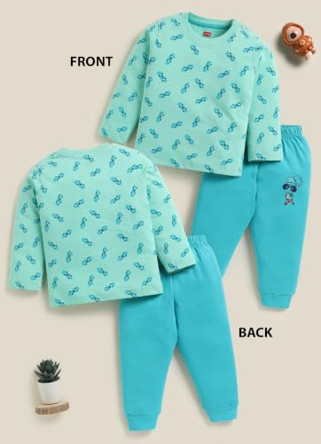 Image of LuvLap Baby Boys 100% Cotton Full Sleeve Boys T-Shirt & Pyjama Sets, Pack Of 3