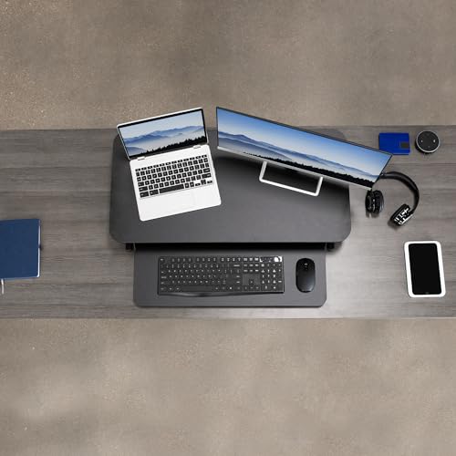Vivo DESK-V000S Height Adjustable 32 Inch Stand Up Desk Converter, Quick Sit To Stand Tabletop Dual Monitor Riser Workstation thumb #4