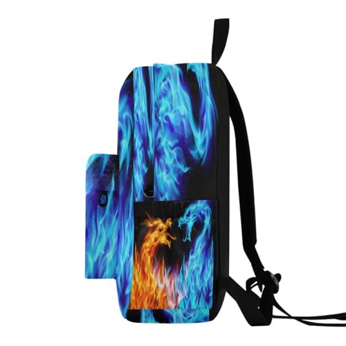 Mochila de viagem legal Dragon Fire para homens e mulheres, mochila escolar casual leve para estudan