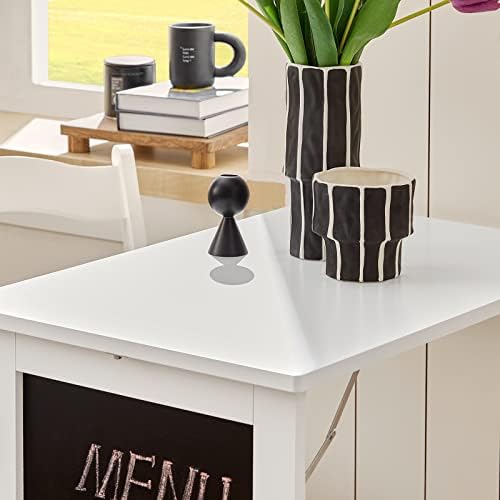 SoBuy® FWT20-W, Folding Wall-mounted Drop-leaf Table, Kitchen & Dining Table Desk with Blackboard, White