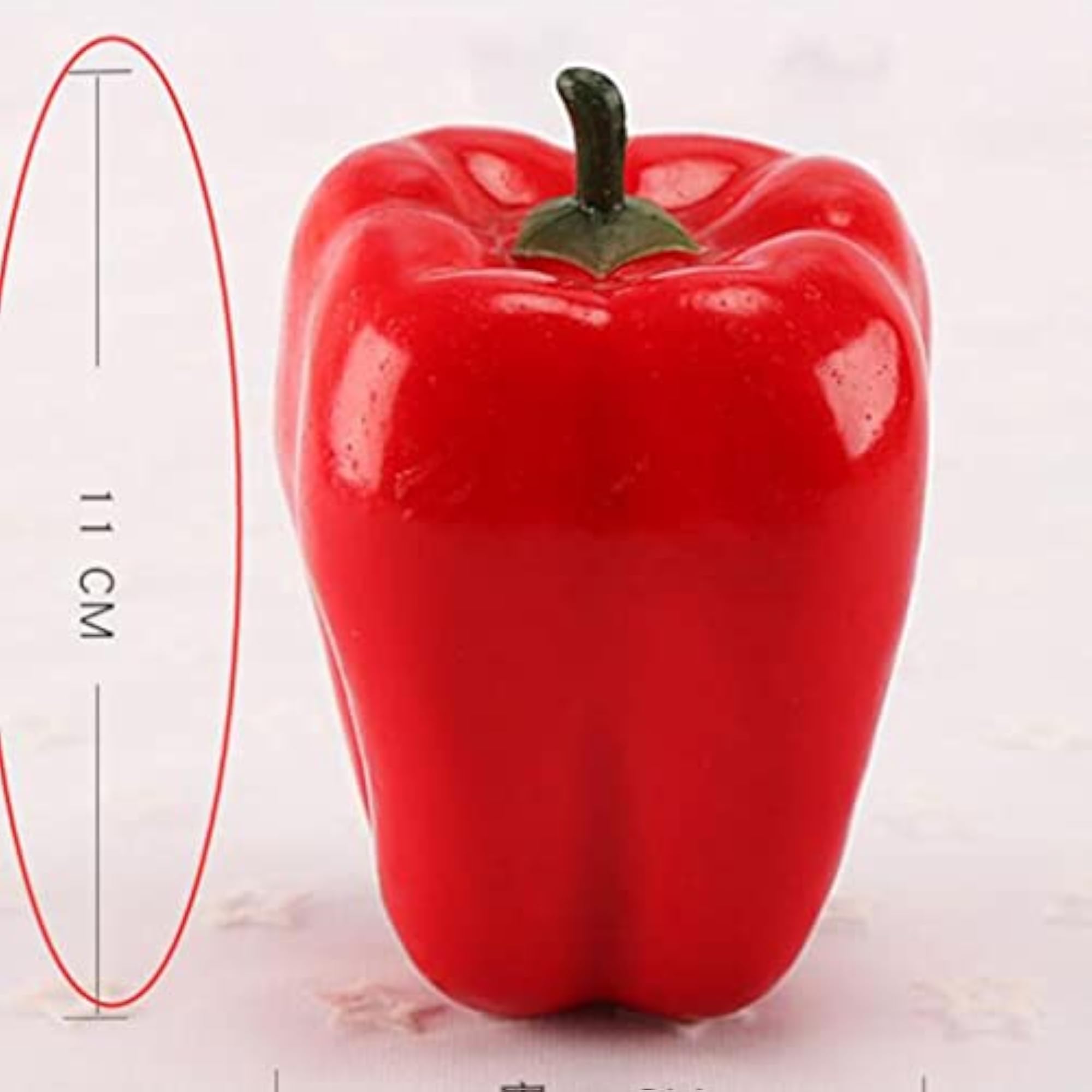 Realistic Artificial Plastic Bell Pepper Red, 2pcs