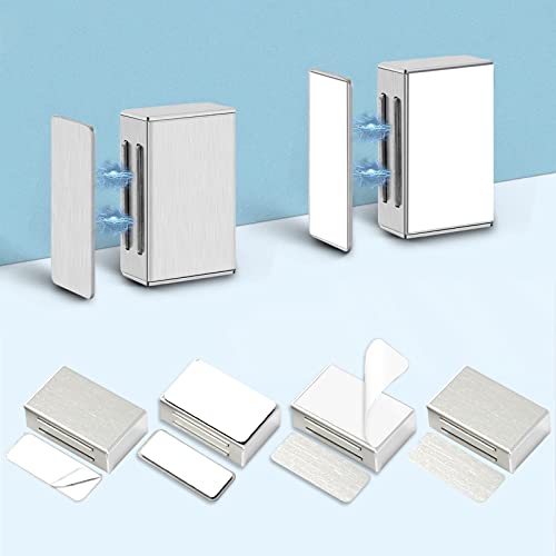 Image of Magnetic Door Catch AOSITE 6 Pack 17LB Magnetic Force Strong Self-Adhesive Cabinet Door Magnets for Kitchen Cupboard, Drawer & Wardrobe Closure, Heavy Duty Magnetic Latches, Silver Stainless Steel