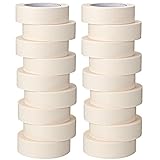 Fainne 18 Rolls Masking Tape Bulk 1.41 Inch Beige Wide Thin White Color Painters Tape for Painting Home Office School Stationery, 1.41 Inches x 55 Yards