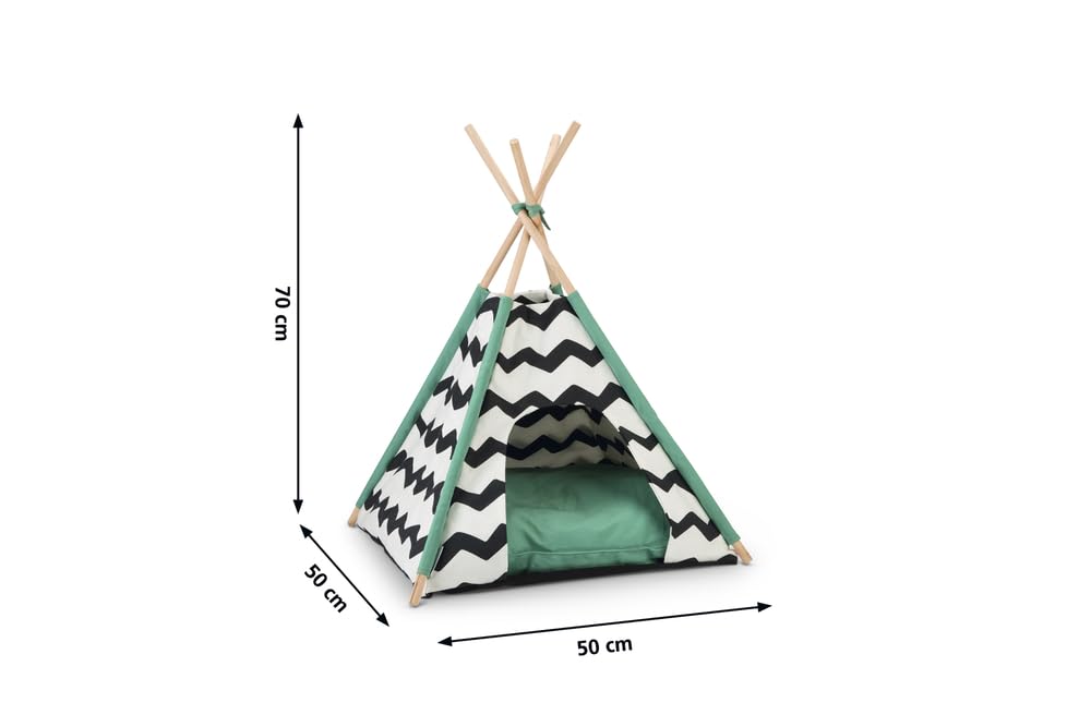 Beeztees 704744 BZ Tipi Tent Kioni Noir/Blanc 50 x 50 x 80 cm
