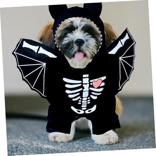 Disfraz cómodo de murciélago para perro Halloween miniatura 4