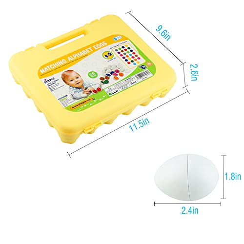 Dimple 26 Abc Alphabet Egg Matching Toy Play Matching Eggs Easter Toy W/Holder - Egg Toys For Toddlers Stem Egg Toys - Colors & Shapes Recognition Toys For Kids - Educational Color Sorting Toy Eggs #TOP3