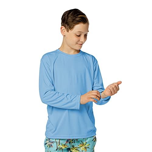 Vapor Apparel Youth UPF 50+ Sun Protection Quick-Dry Long Sleeve T-Shirt Small Columbia Blue