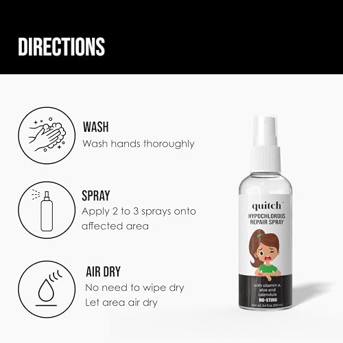 Image of quitch Hypochlorous Skin Repair Spray, Eczema Therapy First Aid Spray | Dry Skin Treatment, Cleansing Wipe before Eczema Cream, Sensitive Body and Face Wash, Itch Relief