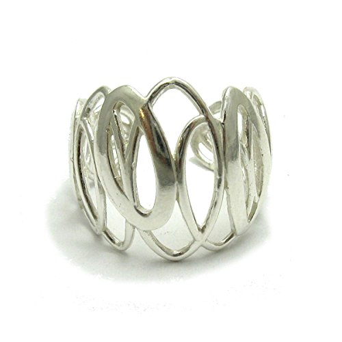 Bague en argent massif 925 Ellipses : la bague ajustable anti-doigts gonflés