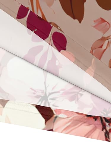 Image of Plus Size Dresses for Women Floral Print Maxi Dress Flowy 3 /4 Sleeve with Belt
