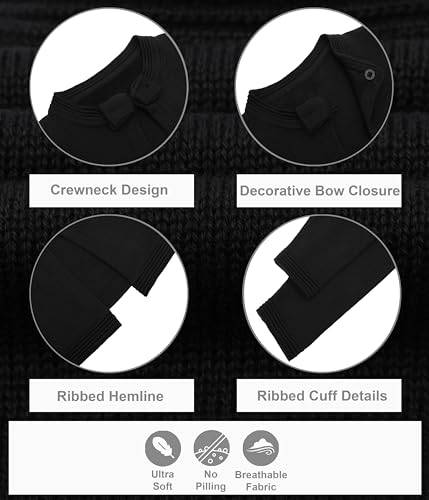 Lilax Little Girls' Knit Long Sleeve Bowknot Closure Bolero Cardigan4