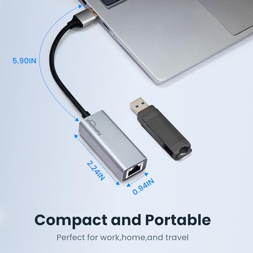 Image of USB A to ethernet Adapter，USB 3.0 Gigabit to ethernet Adapter Compatibility 100 /1000MBPS,Compatible with Windows, Mac OS, Linux, PC, Laptops, and More
