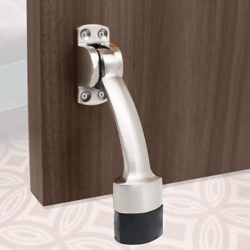 Door Stopper | Kickdown Door Stop with One Touch | Adjustable Height & Rubber Tip 1.5 Inches, Door Stops (Pack of 1)