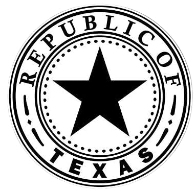 Image of eDesign 2-Pack Round Vintage Republic of Texas Sticker Vinyl Decal - 4 Inches - Texas Lone Star Sticker for Car Truck Van Window Bumper Laptop Tablet Cup Tumbler Water Bottle and Any Smooth Surface