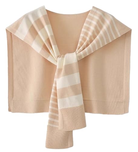 Solyinne Sweater Shawl Wraps for Women Sweater Shawl Knitted Scarf Casual Cardigan Striped Shoulder Tops Cover Cashmere Wrap
