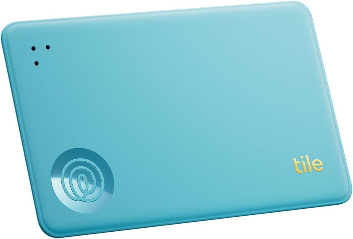Tile Slim (2024) Tracker Bluetooth Per Portafogli E Passaporti – Compatibile IOS/Android, Aqua Lemon