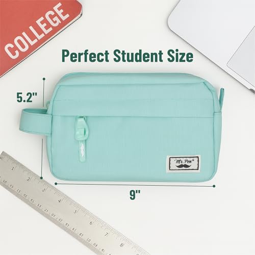 Image of Mr. Pen Large Capacity Pencil Pouches and Bags - Mint Green School