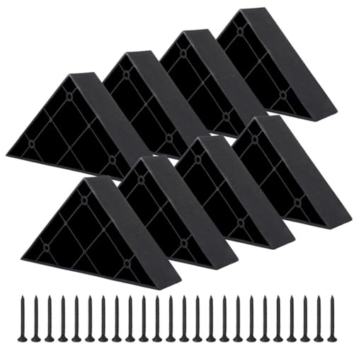 Homaisson 8 Pcs Couch Legs Replacement Plastic Triangle Corner Sofa Legs Black Couch Legs with Screws Chair Sofa Couch Feet Replacement Furniture Legs 5.715.711.6