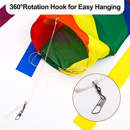 LUKDUNG 2PCS 100cm Regenbogen Flagge Windsack Garten Streifen Wind Socken Banner im Freien hängendes Dekor für Wand Baum Front Patio Rasen