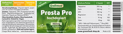 Prostata Tabletten Greenfood Prosta Pro, hochdosiert mit 460 mg