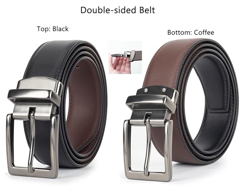 Vintage Reversible Genuine Leather Unisex Belt Double-Sided Classic Jeans Dress Gift3