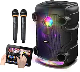 Vocal-Star Portable Karaoke Machine With Party Light Effects, 2 Wireless Microphones, Bluetooth, 300w Speaker, Records Vocals, TWS, AUX / USB Input VS-PPA