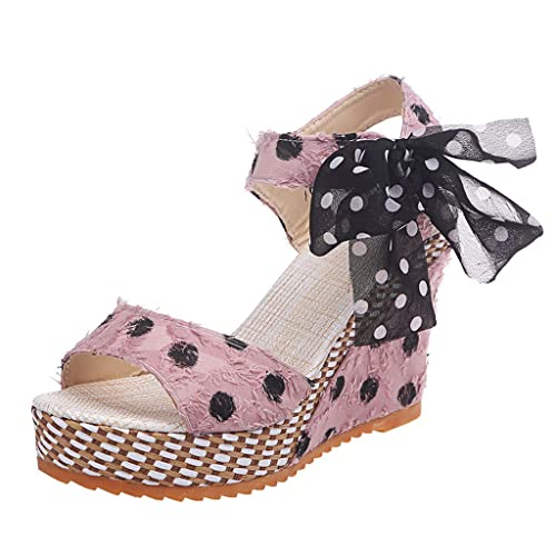 Sandals For Women Wedge, Dayingjia Ankle Buckle Sandals With Strap Bowknot Summer Beach Sandals Open Toe Espadrille Platform Sandals #TOP5