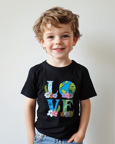 Toddler Boys Earth Shirt for Kids Girls Earth T-Shirts Tops Funny Graphic Tee Short Sleeve 2T-8Y — view 5