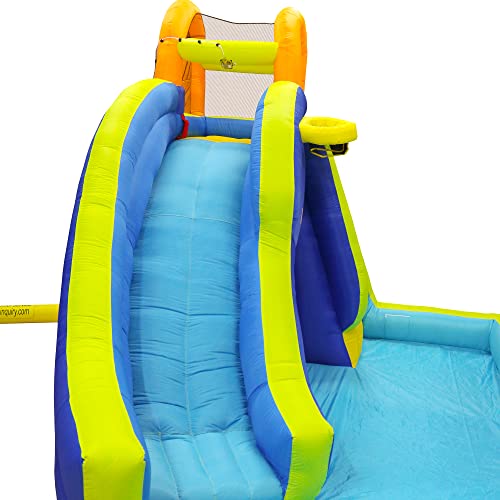 Banzai Big Blast Water Park, Length: 14 Ft 5 In, Width: 10 Ft 7 In, Height: 7 Ft 11 In, Inflatable Outdoor Backyard Water Slide Splash Bounce Climbing Toy #TOP5