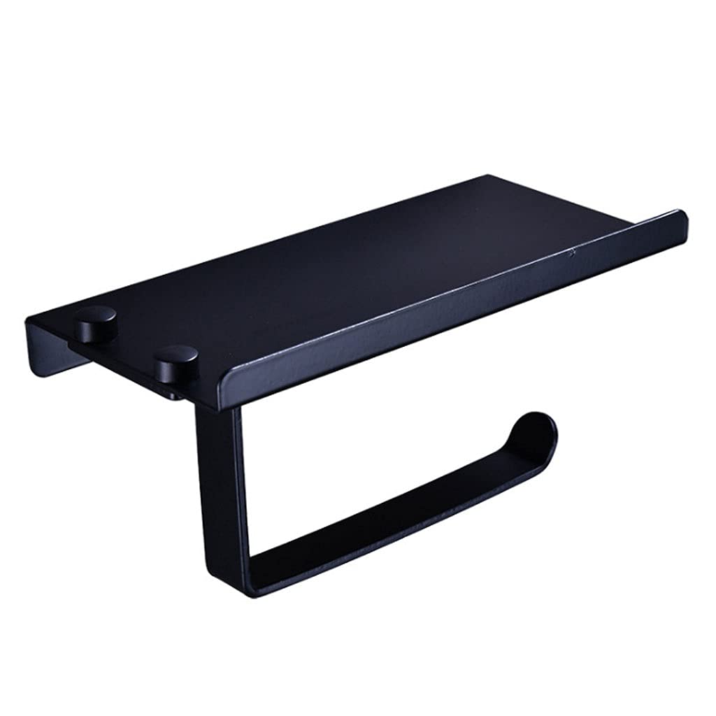 Toilet Paper Toilet Paper Holder Black With Shelf, Space Aluminum Wall Mounted Tissue Roll Dispenser For Bathroom Bathroom Holder