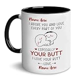 Personalized Couple Mug I Adore You and Love Every Part Of You, I Love Your Butt Funny Coffee Mug, Couple Mug, Gift For Her, Wife, Him Husband, Couple Gifts