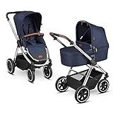 Lieferumfang: ABC Design 2in1 Kombikinderwagen mit extraleichtem Aluminium Gestell, faltbare Babywanne mit weich gepolsterter Overnight Matratze, Buggy Sportwagen-Aufsatz, integriertes Sonnensegel mit UV Schutz 50+ und Bedienungsanleitung mit Pflegehinweisen.