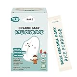 BARI Organic Rice Porridge Stage 3 (10-12 Months) 100% Organic Rice, Rice Cereal Product of Korea, Heavy Metal Tested, Gluten-Free, Mix with Breastmilk, Water or Baby Formula, 7.0oz (0.7oz x 10packets)