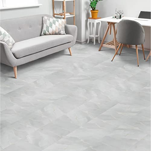 Palazzo Self Adhesive 12-Inch Vinyl Floor Tiles, 20 Rectangular Tiles - 12" X 24", Azurro Marble Pattern - Peel & Stick, Diy Flooring For Kitchen, Dining Room, & Bedrooms By Achim Home Décor #TOP2