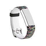 I-SMILE Newest Replacement Wristband With Secure Clasps for Fitbit Alta Only(No tracker, Replacement Bands Only) (Colorful-black)