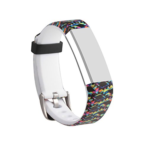 I-SMILE Newest Replacement Wristband with Secure Clasps for Fitbit Alta Only(No Tracker, Replacement Bands Only) (Colorful-Black)