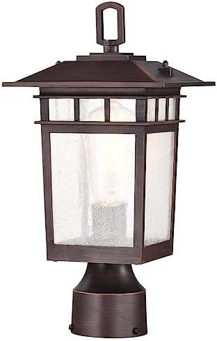Nuvo Cove Neck - 1 Light Medium Outdoor Post Lantern in Craftsman Style-13.78 Inches Tall and 7.11 Inches Wide-Rustic Bronze